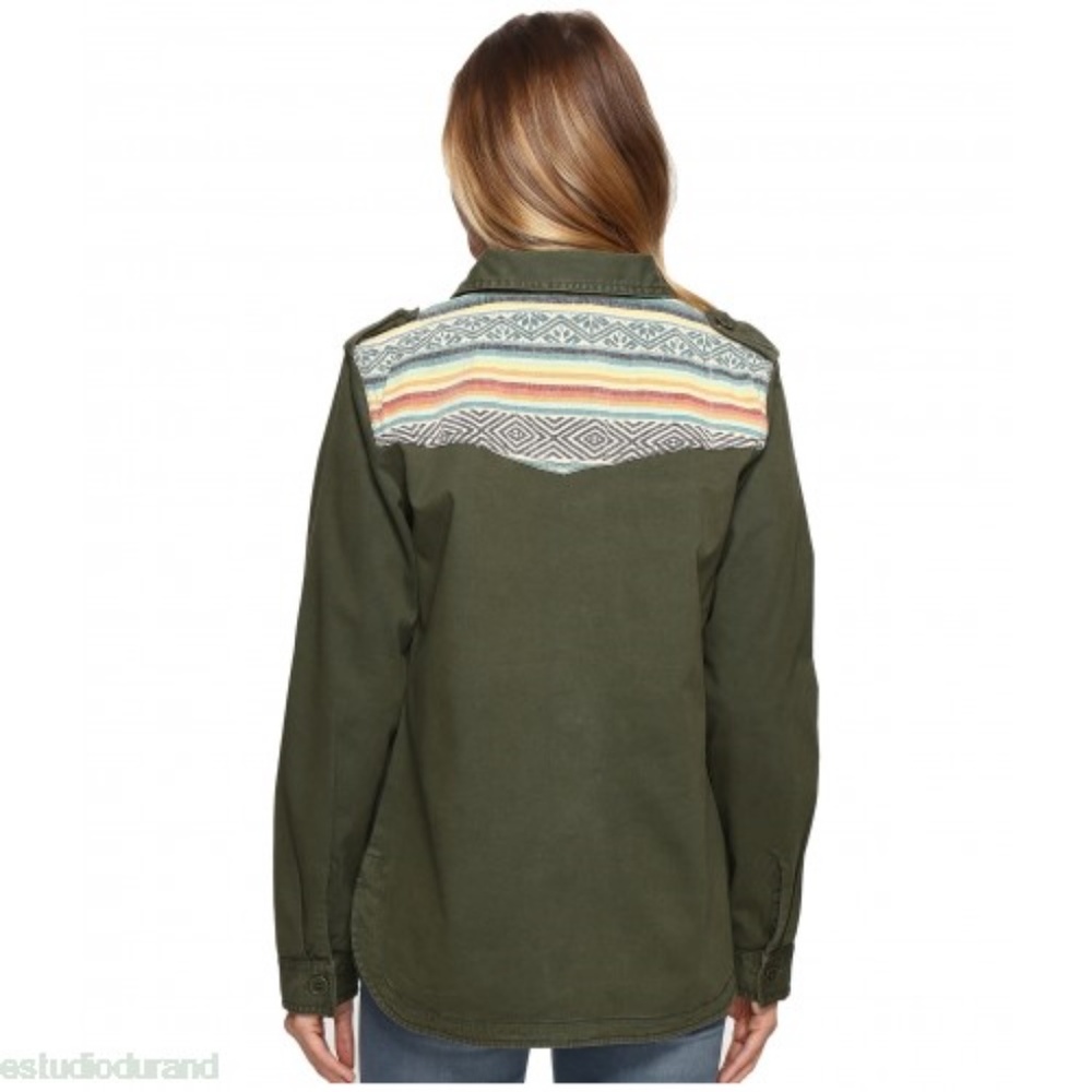 NWT Rip Curl Green Olive Sun Gypsy Shirt Utility Jacket Coat Military Army XS - Picture 4 of 4